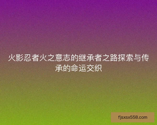 火影忍者火之意志的继承者之路探索与传承的命运交织